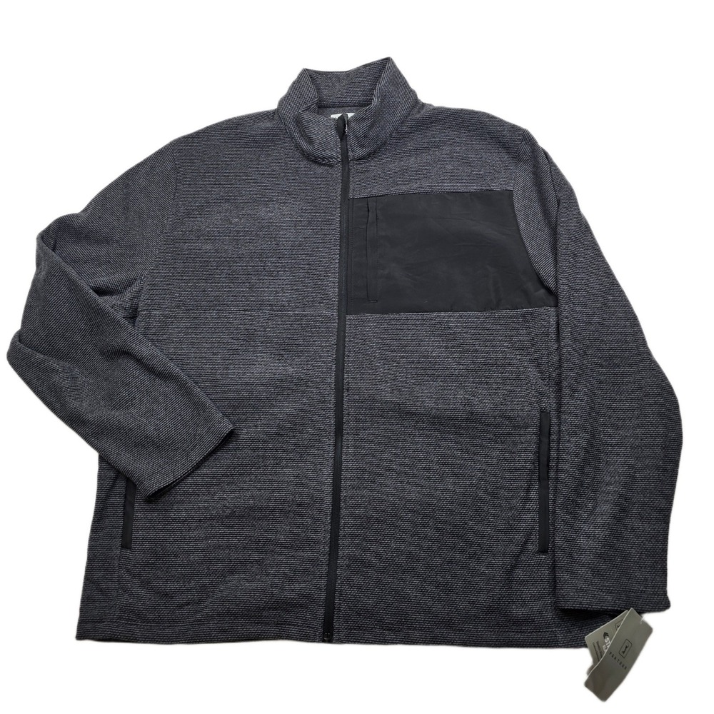 PGA TOUR Zip Fleece Jacket Mens XL Caviar Heather Thermal UPF‎ 50 $100 NEW